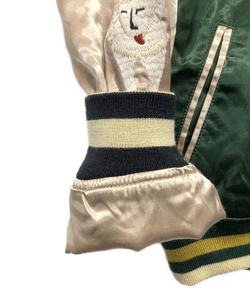 HOUSTON（ヒューストン）HOUSTON (ヒューストン) スカジャン グリーン×ベージュ サイズ:M 未使用品の古着・服飾アイテム