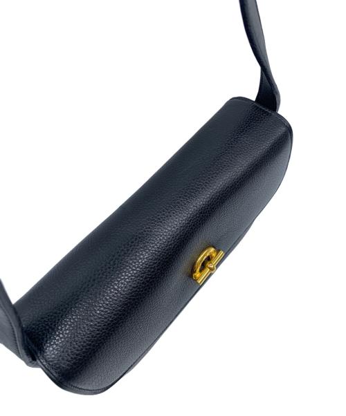 CELINE（セリーヌ）CELINE (セリーヌ) レザーショルダーバッグ ブラックの古着・服飾アイテム