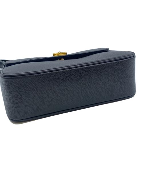 CELINE（セリーヌ）CELINE (セリーヌ) レザーショルダーバッグ ブラックの古着・服飾アイテム