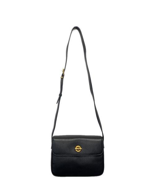 CELINE（セリーヌ）CELINE (セリーヌ) レザーショルダーバッグ ブラックの古着・服飾アイテム