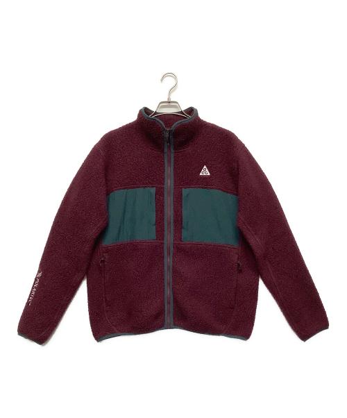 NIKE ACG（ナイキエーシージー）NIKE ACG (ナイキエーシージー) Arctic Wolf Full Zip Top Night Maroon ボルドー×グリーン サイズ:Lの古着・服飾アイテム