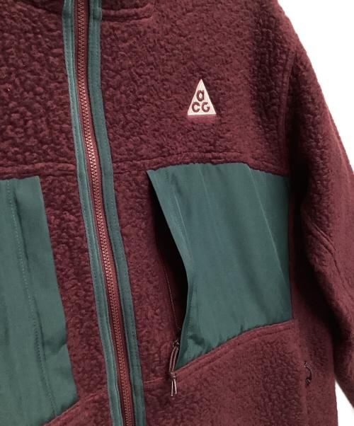 NIKE ACG（ナイキエーシージー）NIKE ACG (ナイキエーシージー) Arctic Wolf Full Zip Top Night Maroon ボルドー×グリーン サイズ:Lの古着・服飾アイテム