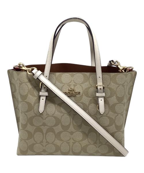 COACH（コーチ）COACH (コーチ) キャンバス2Ｗショルダーバッグ ベージュの古着・服飾アイテム