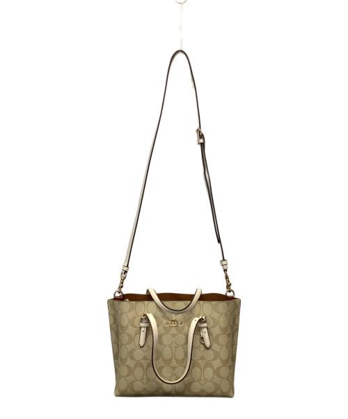 COACH（コーチ）COACH (コーチ) キャンバス2Ｗショルダーバッグ ベージュの古着・服飾アイテム