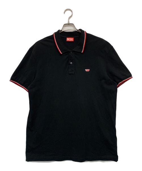 DIESEL（ディーゼル）DIESEL (ディーゼル) ポロシャツ ブラック×レッド サイズ:Lの古着・服飾アイテム