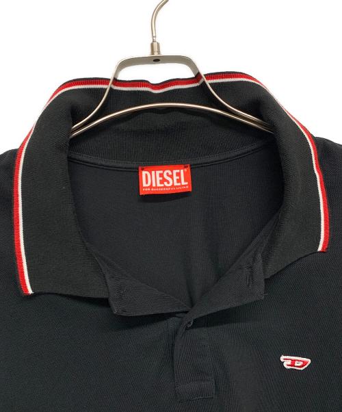 DIESEL（ディーゼル）DIESEL (ディーゼル) ポロシャツ ブラック×レッド サイズ:Lの古着・服飾アイテム