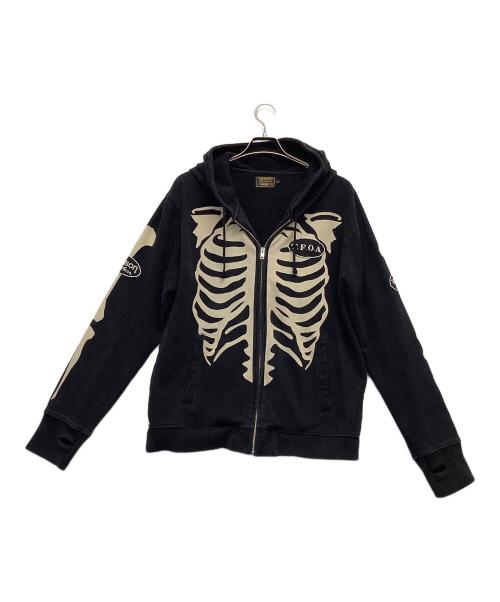 VANSON（バンソン）VANSON (バンソン) ジップパーカー ブラック サイズ:XLの古着・服飾アイテム
