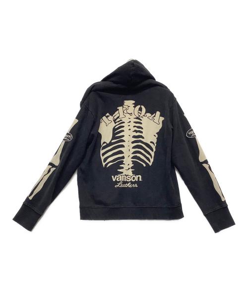 VANSON（バンソン）VANSON (バンソン) ジップパーカー ブラック サイズ:XLの古着・服飾アイテム