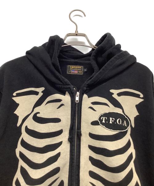 VANSON（バンソン）VANSON (バンソン) ジップパーカー ブラック サイズ:XLの古着・服飾アイテム