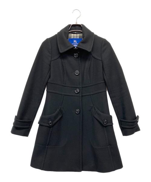 BURBERRY BLUE LABEL（バーバリー ブルー レーベル）BURBERRY BLUE LABEL (バーバリー ブルー レーベル) ウールアンゴラコート ブラック サイズ:38の古着・服飾アイテム