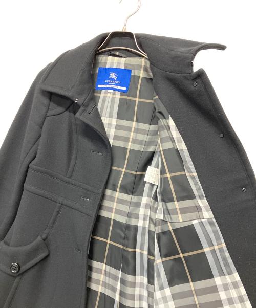 BURBERRY BLUE LABEL（バーバリー ブルー レーベル）BURBERRY BLUE LABEL (バーバリー ブルー レーベル) ウールアンゴラコート ブラック サイズ:38の古着・服飾アイテム