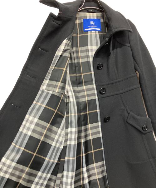 BURBERRY BLUE LABEL（バーバリー ブルー レーベル）BURBERRY BLUE LABEL (バーバリー ブルー レーベル) ウールアンゴラコート ブラック サイズ:38の古着・服飾アイテム