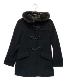 BURBERRY BLUE LABEL（バーバリー ブルー レーベル）の古着「ウールアンゴラPコート」｜ブラック