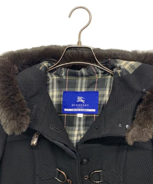 BURBERRY BLUE LABEL（バーバリー ブルー レーベル）BURBERRY BLUE LABEL (バーバリー ブルー レーベル) ウールアンゴラPコート ブラック サイズ:38の古着・服飾アイテム