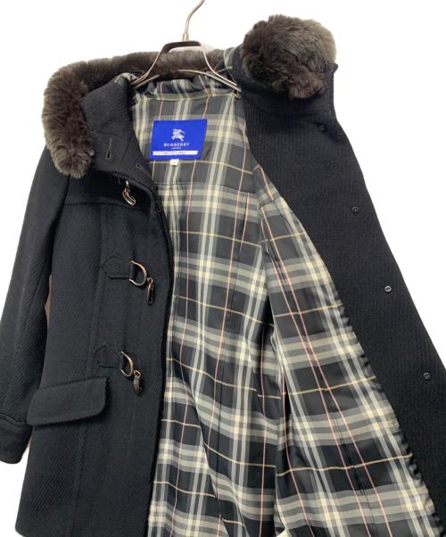 BURBERRY BLUE LABEL（バーバリー ブルー レーベル）BURBERRY BLUE LABEL (バーバリー ブルー レーベル) ウールアンゴラPコート ブラック サイズ:38の古着・服飾アイテム
