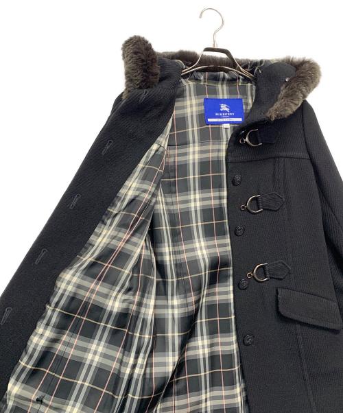 BURBERRY BLUE LABEL（バーバリー ブルー レーベル）BURBERRY BLUE LABEL (バーバリー ブルー レーベル) ウールアンゴラPコート ブラック サイズ:38の古着・服飾アイテム