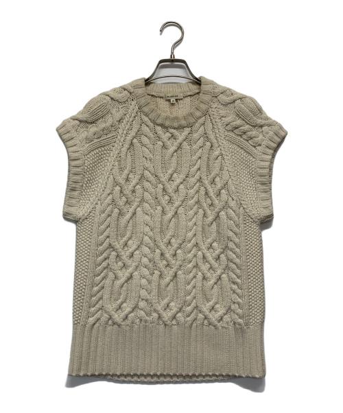 BLAMINK（ブラミンク）BLAMINK (ブラミンク) ケーブルニットベスト ベージュ サイズ:38の古着・服飾アイテム