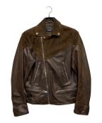 DIESELディーゼル）の古着「ダブルライダースジャケット」｜ブラウン