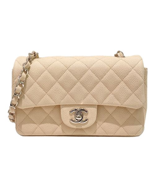 CHANEL（シャネル）CHANEL (シャネル) シングルフラップマトラッセ  ライトベージュ サイズ:20の古着・服飾アイテム