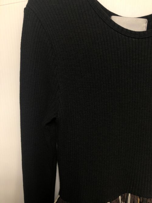 TRANOI（トラノイ）TRANOI (トラノイ) ドッキングドローコードワンピース ブラック×ブラウン サイズ:1の古着・服飾アイテム