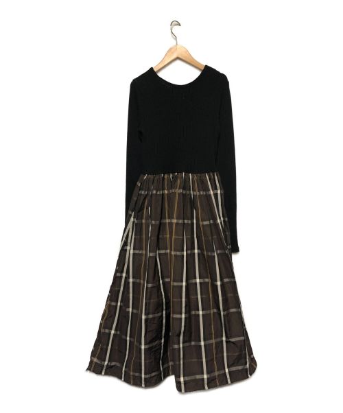 TRANOI（トラノイ）TRANOI (トラノイ) ドッキングドローコードワンピース ブラック×ブラウン サイズ:1の古着・服飾アイテム