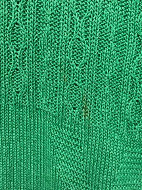 Yves Saint Laurent（イヴサンローラン）Yves Saint Laurent (イヴサンローラン) クルーネックコットンニット グリーン サイズ:Ｍの古着・服飾アイテム