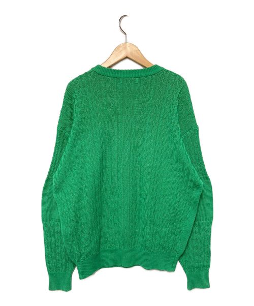 Yves Saint Laurent（イヴサンローラン）Yves Saint Laurent (イヴサンローラン) クルーネックコットンニット グリーン サイズ:Ｍの古着・服飾アイテム