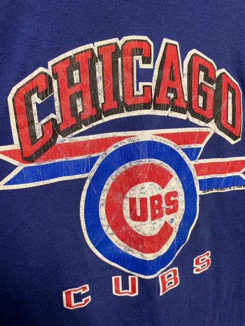 Champion（チャンピオン）Champion (チャンピオン) ベースボールプリントtシャツ ブルー サイズ:XLの古着・服飾アイテム