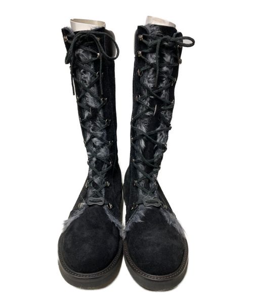 WHITE MOUNTAINEERING（ホワイトマウンテ二アニング）WHITE MOUNTAINEERING (ホワイトマウンテ二アニング) MESSNER ピッグレザーロングスノーブーツ ブラック サイズ:26の古着・服飾アイテム