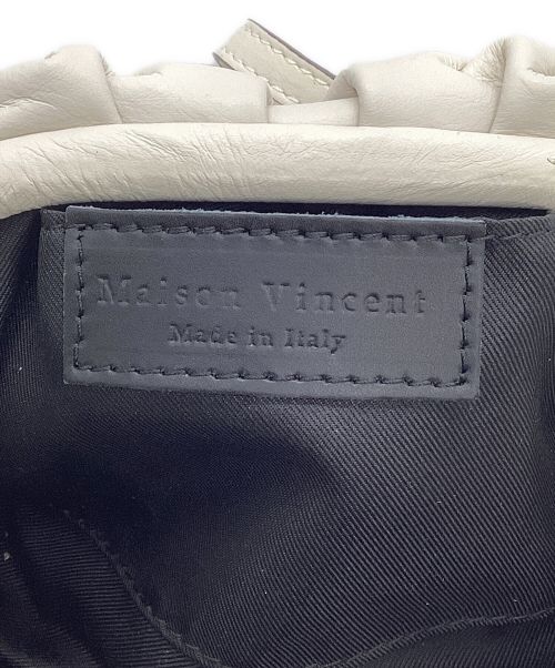 maison vincent（メゾンヴァンサン）maison vincent (メゾンヴァンサン) レザーショルダーバッグ アイボリーの古着・服飾アイテム