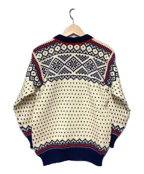 DALE OF NORWAY（ダーレ オブ ノルウェイ）DALE OF NORWAY (ダーレ オブ ノルウェイ) ノルディック ニット カーディガン ホワイト×ネイビー サイズ:38の古着・服飾アイテム