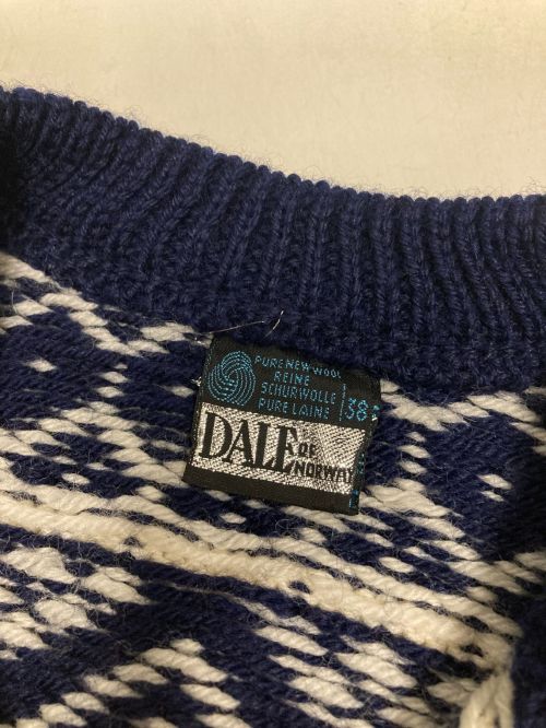 DALE OF NORWAY（ダーレ オブ ノルウェイ）DALE OF NORWAY (ダーレ オブ ノルウェイ) ノルディック ニット カーディガン ホワイト×ネイビー サイズ:38の古着・服飾アイテム