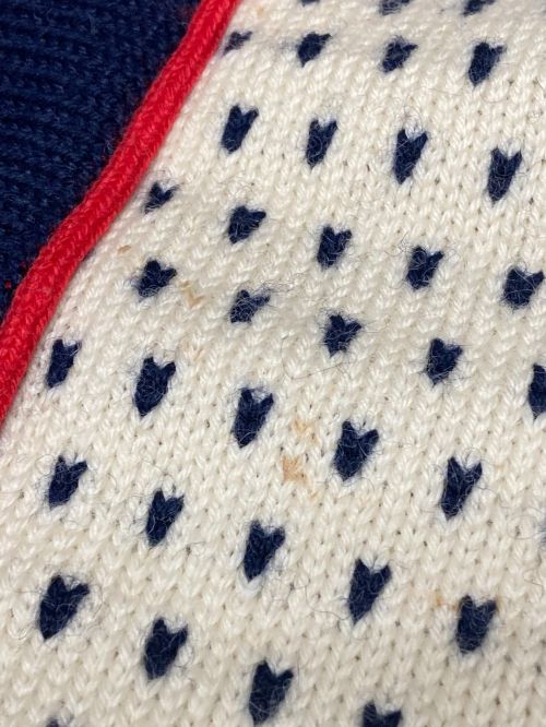 DALE OF NORWAY（ダーレ オブ ノルウェイ）DALE OF NORWAY (ダーレ オブ ノルウェイ) ノルディック ニット カーディガン ホワイト×ネイビー サイズ:38の古着・服飾アイテム