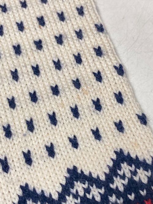 DALE OF NORWAY（ダーレ オブ ノルウェイ）DALE OF NORWAY (ダーレ オブ ノルウェイ) ノルディック ニット カーディガン ホワイト×ネイビー サイズ:38の古着・服飾アイテム