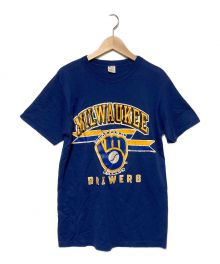 Champion（チャンピオン）の古着「MILWAUKEE プリントTシャツ」｜ブルー