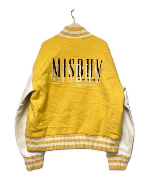 MISBIHV（ミスビヘイブ）MISBIHV (ミスビヘイブ) W EMBROIDERY Varsity Jacket イエロー×ホワイト サイズ:Ｍの古着・服飾アイテム
