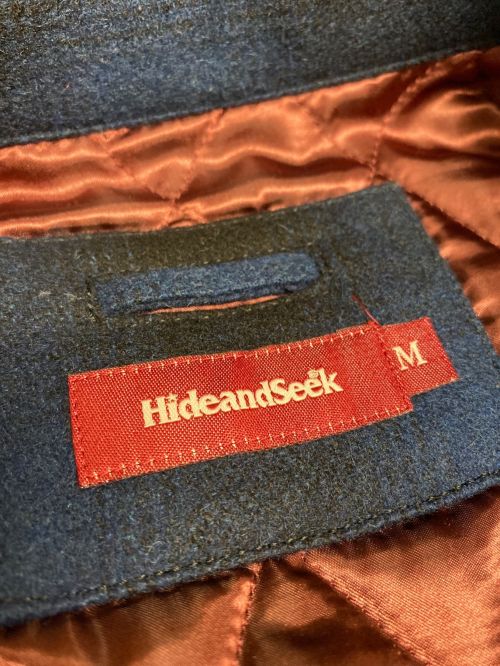 HIDE AND SEEK（ハイドアンドシーク）HIDE AND SEEK (ハイドアンドシーク) 裏キルティングチェックメルトンジャケット ブルー サイズ:Mの古着・服飾アイテム