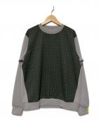 Black&Whiteブラックアンドホワイト）の古着「ギンガムチェックコンビネーションクルーネックスウェット」｜チェック×グレー