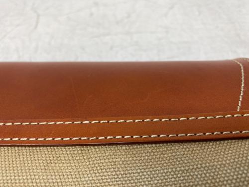 土屋鞄（ツチヤカバン）土屋鞄 (ツチヤカバン) レザーキャンバスショルダーバッグ ブラウン×アイボリーの古着・服飾アイテム