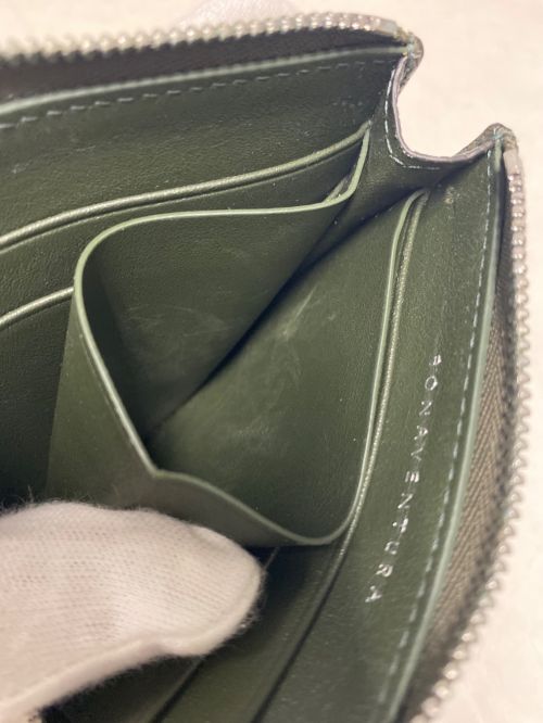 bonaventura（ボナベンチュラ）bonaventura (ボナベンチュラ) L字ジップウォレット ダークグリーンの古着・服飾アイテム