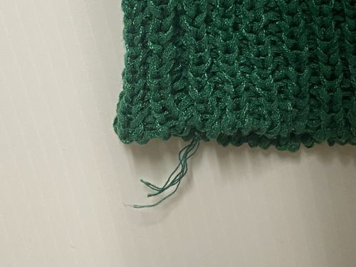 MAISON SPECIAL（メゾンスペシャル）MAISON SPECIAL (メゾンスペシャル) テープヤーンレース編みVネックニットカーディガン グリーン サイズ:1の古着・服飾アイテム