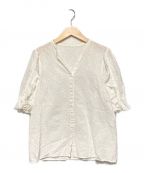 ANAYIアナイ）の古着「エンブロイダリーフロントボタンブラウス」｜ホワイト