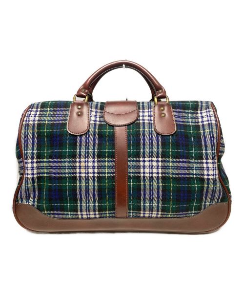 PORTER（ポーター）PORTER (ポーター) チェックボストンバッグ ブラウン×グリーンの古着・服飾アイテム