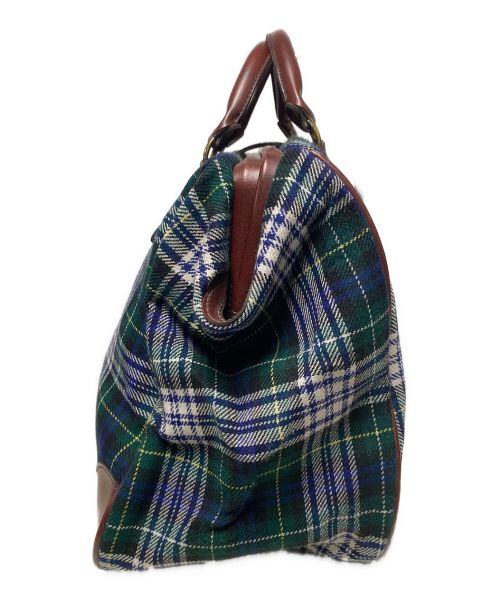 PORTER（ポーター）PORTER (ポーター) チェックボストンバッグ ブラウン×グリーンの古着・服飾アイテム