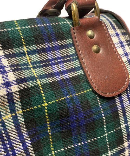 PORTER（ポーター）PORTER (ポーター) チェックボストンバッグ ブラウン×グリーンの古着・服飾アイテム