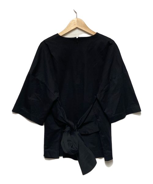 CLANE（クラネ）CLANE (クラネ) ワイドリボン半袖カットソー ブラック サイズ:2の古着・服飾アイテム