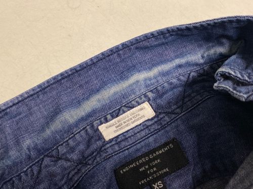 Engineered Garments（エンジニアドガーメンツ）Engineered Garments (エンジニアド ガーメンツ) FREAK'S STORE (フリークスストア) デニムシャツ インディゴ サイズ:XSの古着・服飾アイテム
