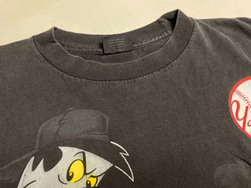 CHANGES（チェンジズ）CHANGES (チェンジズ) 90's ニューヨークヤンキース 原始家族プリントTシャツ グレー サイズ:Lの古着・服飾アイテム