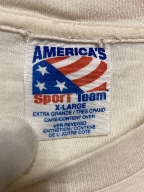 AMERICAS SPORTS TEAM（アメリカススポーツチーム）AMERICAS SPORTS TEAM (アメリカススポーツチーム) 90's 原始家族プリントTシャツ ホワイト サイズ:XLの古着・服飾アイテム