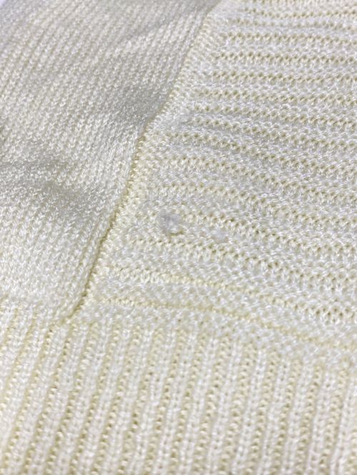 CHEMISE LACOSTE（シュミーズ ラコステ）CHEMISE LACOSTE (シュミーズ ラコステ) ワンポイント刺繍コットンVネックニット イエロー サイズ:XXLの古着・服飾アイテム